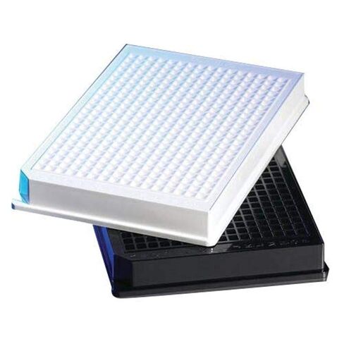 Corning 3897BC Generic Bar Coded Polystyrene 96 Well MicroPlate, Black, V-Bottom, No Lid (Pack of 100) in Saudi Arabia