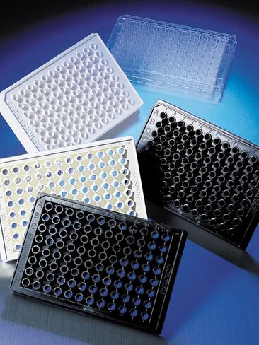Corning 3994 Polystyrene 96 Well Half Area White with Clear Flat Bottom Nonsterile Nonbinding Surface Microplate without Lid, 190µL Well Volume (Case of 25) in Saudi Arabia