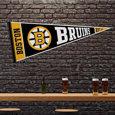 راية ديكور حائط من اللباد مقاس 30.48 سم × 76.2 سم من Rico Industries NHL Hockey Boston Bruins Rally - رائعة للمنزل/غرفة النوم/ديكور كهف الرجل in Saudi Arabia