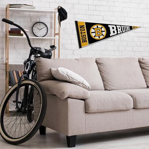 راية ديكور حائط من اللباد مقاس 30.48 سم × 76.2 سم من Rico Industries NHL Hockey Boston Bruins Rally - رائعة للمنزل/غرفة النوم/ديكور كهف الرجل in Saudi Arabia