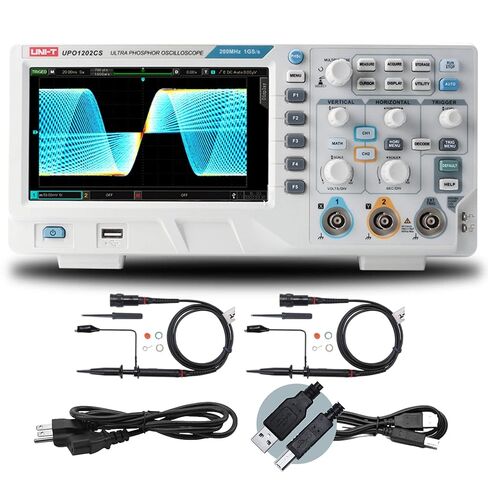 UNI-T UPO1202CS Digital Oscilloscope 200MHz 2 Channel 1GSa/s 56Mpts 500,000wfms/s Ultra Phosphor Display, 1 Mpts FFT Sampling, Oscilloscope 200MHz in Saudi Arabia