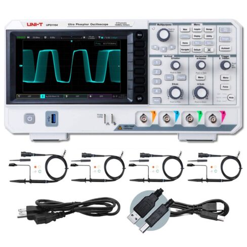 UNI-T UPO1104 راسم الذبذبات الرقمي - 100 ميجاهرتز، 4 قنوات، 2 GSa/s، 56 ميجابت في الثانية، 7 بوصة in Saudi Arabia