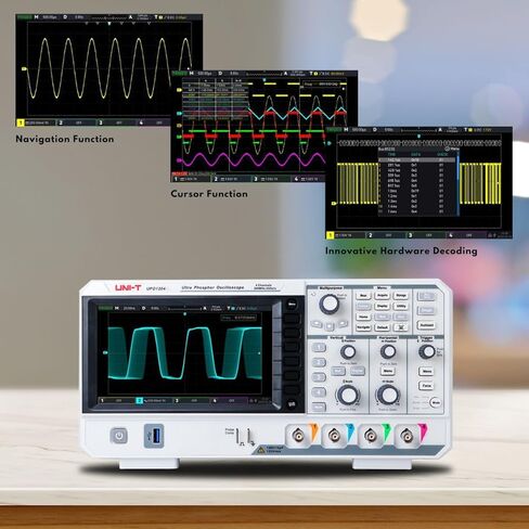 UNI-T UPO1104 راسم الذبذبات الرقمي - 100 ميجاهرتز، 4 قنوات، 2 GSa/s، 56 ميجابت في الثانية، 7 بوصة in Saudi Arabia