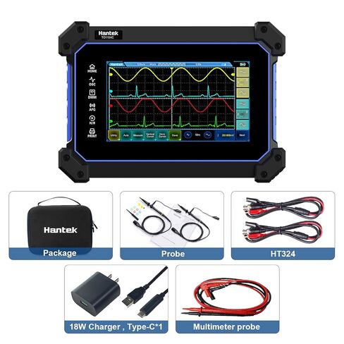 Hantek اللوحي راسم الذبذبات 4 قناة 150MHZ 1GSa/S شاشة تعمل باللمس راسم الذبذبات + متعدد 2 في 1 راسم الذبذبات نوع C + 8M تخزين كبير in Kuwait