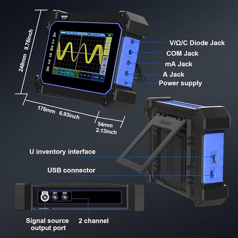Hantek اللوحي راسم الذبذبات 4 قناة 150MHZ 1GSa/S شاشة تعمل باللمس راسم الذبذبات + متعدد 2 في 1 راسم الذبذبات نوع C + 8M تخزين كبير in Kuwait