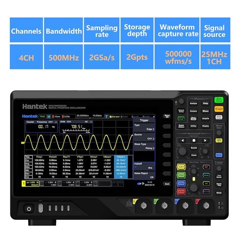 Hantek DPO7504U 4 قنوات ملتقط الذبذبات الرقمي 2GSa/s 500 ميجا هرتز عرض النطاق 2Gpts عمق الذاكرة مصدر الإشارة 25 ميجا هرتز مولد الموجي in Kuwait