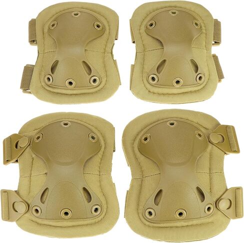 QWORK Tactical Combat Knee and Elbow Protective Pads Sets for Outdoor Paintball Game Cycling Skateboarding in Saudi Arabia