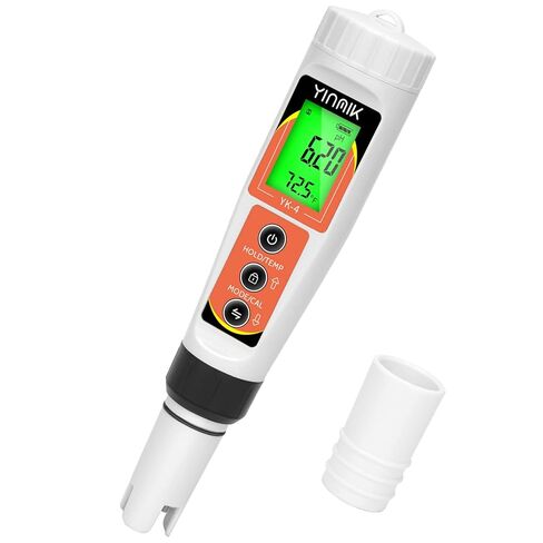 YINMIK PH Meter, Digital 4 in 1 PH EC TDS Temp Meter for Water Hydroponics, Waterproof DWC PH and EC PPM Water Tester with Backlit for Nutrients Growing, Indoor Garden, Home Brewing, Pool, Aquarium in Saudi Arabia