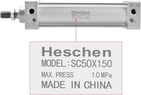 Heschen Pneumatic Standard Cylinder, SC 50-150, PT1/4'' Port, 50mm Bore, 150mm Stroke, Double Acting in Kuwait