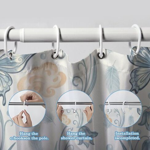 ستارة دش المزرعة بنمط الجرس مع خطافات، ستارة دش بناتي مقاومة للماء للصيف، ستائر مصممة فاخرة للعطلات من القماش قابلة للغسل لحوض الاستحمام وديكور الحمام الرائع مقاس 60 × 72 بوصة in Kuwait