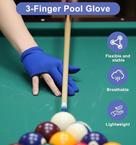 12 Pcs Pool Glove Right Hand Left Hand, 4 Pair Elastic Billiards Gloves for Men, Women (3 Colors) in Saudi Arabia