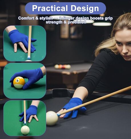 12 Pcs Pool Glove Right Hand Left Hand, 4 Pair Elastic Billiards Gloves for Men, Women (3 Colors) in Saudi Arabia