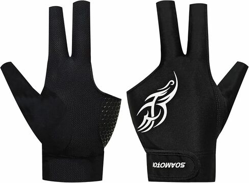 Pool Glove Left Hand 3 Finger for Right-Handed Player, Breathable Billiards Glove Quick Dry, Professional Pool Cue Gloves, Durable Snooker Cue Gloves for Billiards Accessories in Saudi Arabia