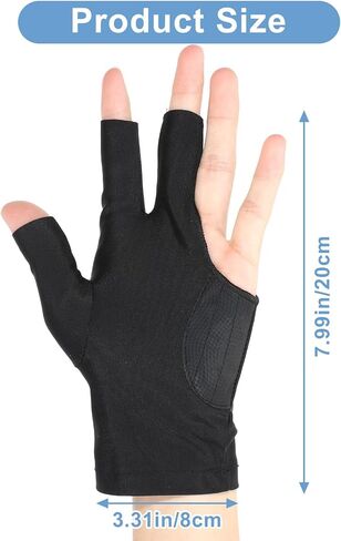Wamnu 2Pcs 3 Fingers Billiards Glove Pool Cue Gloves Left Hand, Breathable Cue Sport Show Gloves for Women Men Snooker Shooters Carom Sport in Saudi Arabia