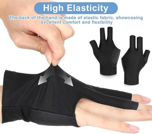 Wamnu 2Pcs 3 Fingers Billiards Glove Pool Cue Gloves Left Hand, Breathable Cue Sport Show Gloves for Women Men Snooker Shooters Carom Sport in Saudi Arabia