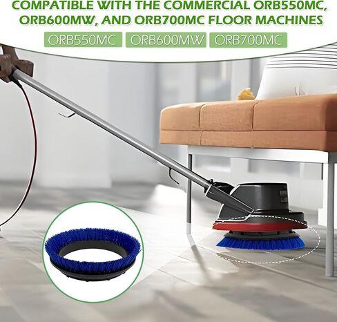 2Pack 237058 Polypropylene Scrub Orbiter Brush for ORB550MC Orbiter Floor Machine, 12" Diameter, Blue in Saudi Arabia