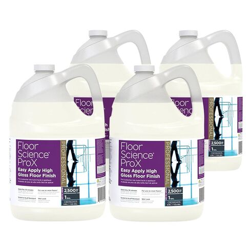 Diversey CBD562405 Floor Science ProX Easy Apply High Gloss Floor Finish, Professional Quick Dry Sealer for Low Maintenance, Ready-to-Use, 1-Gallon (Pack of 4) in Saudi Arabia