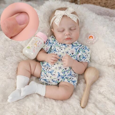 SCOM Realistic Reborn Baby Dolls Loulou 20 Inch Anatomically Correct Silicone Baby Girl, Real Life Newborn with Full Body Vinyl for Kids Age 3+ in Kuwait