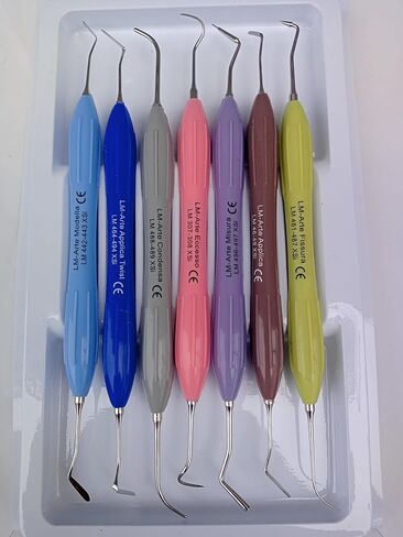 Dental Composite Filling Instruments LM Set Silicone Handle Colorful 7 Pcs in Kuwait