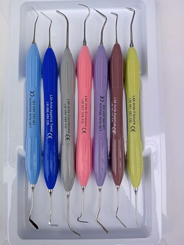 Dental Composite Filling Instruments LM Set Silicone Handle Colorful 7 Pcs in Kuwait