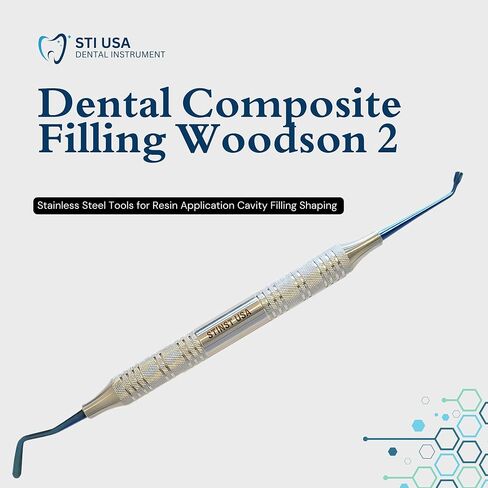 Dental Composite Filling Woodson 2 – Stainless Steel Tools for Resin Application Cavity Filling Shaping – Autoclavable Dental Instruments for Dentists and Students Plugger and Paddle Handle 9 in Kuwait