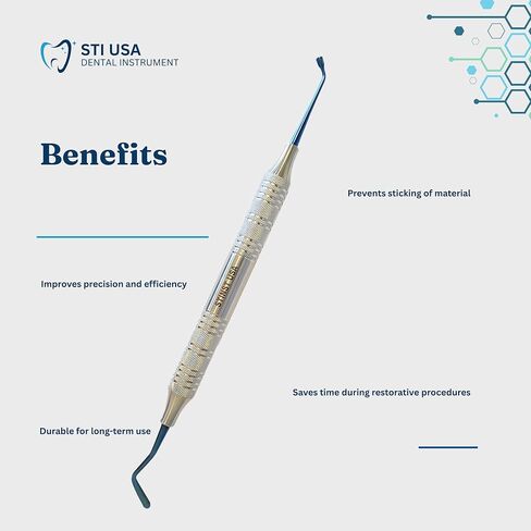 Dental Composite Filling Woodson 2 – Stainless Steel Tools for Resin Application Cavity Filling Shaping – Autoclavable Dental Instruments for Dentists and Students Plugger and Paddle Handle 9 in Kuwait