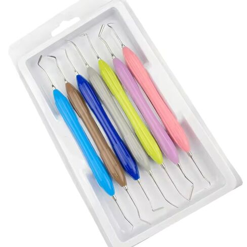 6-Piece Dental Composite Filling Instrument Kit with Ergonomic Silicone Grips in Saudi Arabia