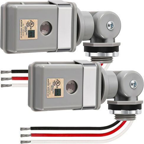 2 Pack Photocell Sensor for Outdoor Light, 120VAC 50/60 Hz IP54 Waterproof Photoelectric Switch, Automatic Dusk to Dawn Sensor for Yard, Garden, Driveway Lighting in Kuwait