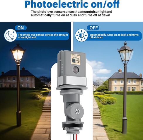 2 Pack Photocell Sensor for Outdoor Light, 120VAC 50/60 Hz IP54 Waterproof Photoelectric Switch, Automatic Dusk to Dawn Sensor for Yard, Garden, Driveway Lighting in Kuwait