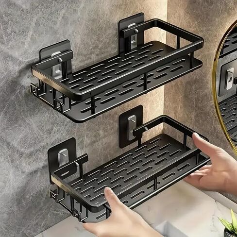 1pc Large Capacity Wall-Mounted Storage Rackwithout Drilling, Suitable for Bathroom and Kitchen, SaveSpace, Easy to Install Storage Rack, Storage of ToiletArticles, Cosmetics, and Miscellaneous ltems in Saudi Arabia
