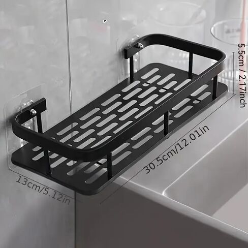 1pc Large Capacity Wall-Mounted Storage Rackwithout Drilling, Suitable for Bathroom and Kitchen, SaveSpace, Easy to Install Storage Rack, Storage of ToiletArticles, Cosmetics, and Miscellaneous ltems in Saudi Arabia