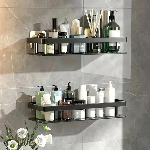 1pc Large Capacity Wall-Mounted Storage Rackwithout Drilling, Suitable for Bathroom and Kitchen, SaveSpace, Easy to Install Storage Rack, Storage of ToiletArticles, Cosmetics, and Miscellaneous ltems in Saudi Arabia