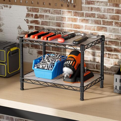 SINGAYE 2 Small Wire Shelves Kitchen Pantry Close Home Organizers and Storage Bathroom Shelf Laundry Room Organization Adjustable Book Metal Garage Shelving Unit in Saudi Arabia