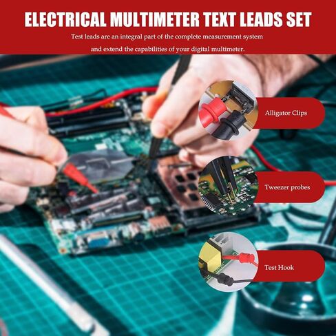 Upgraded Electrical Multimeter Test Leads Set with Alligator Clips Test Hook Test Probes Lead Professional Kit 1000V 10A CAT.II Update by PQZFKSRU in Saudi Arabia