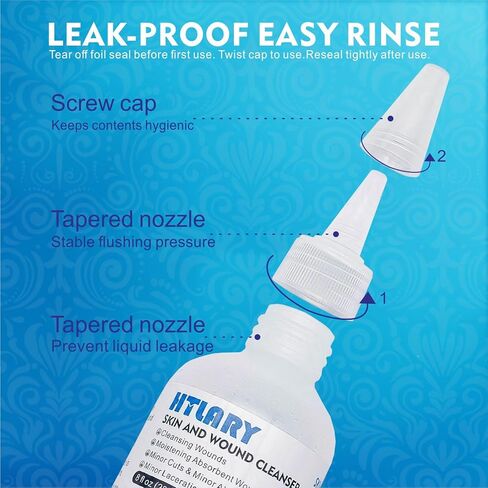 Skin and Wound Cleanser 0.9% Saline Solution. Formulated to Manage cuts, abrasions, and Minor Burns While Providing Gentle Hydration and Preparation for Absorbent dressings in Kuwait