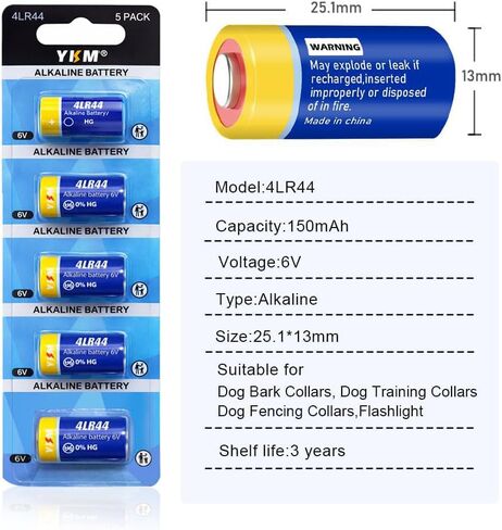 YKM 4LR44 6V Alkaline Battery PX28A 476A A544 K28A L1325 Battery for Dog Collar Camera 150mAh 10 Pack in Kuwait