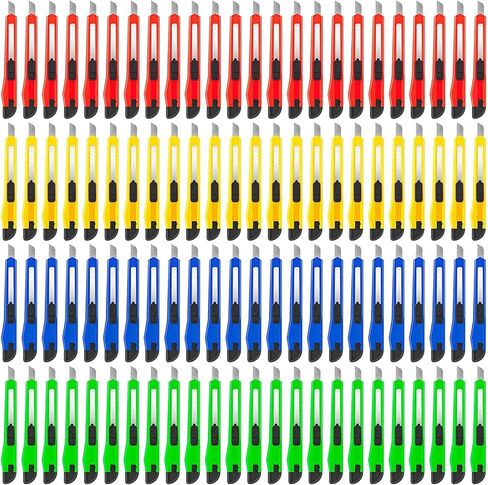 8 Pack Utility Knife Box Cutters (9mm Wide Blade Cutter 4 Colors) Box Cutter Retractable, Compact Utility Knives, Extended Use for Office, Craft, Razor Knife, Paper Knife, Disposable Box Opener in Kuwait