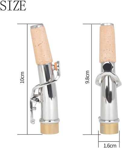 TIDTALEO 2 قطعة طقم رقبة ساكسفون سوبرانو مستقيم ومنحني مجموعة ملحقات الساكسفون المعدنية فضية لإصلاح الأدوات واستبدالها in Kuwait