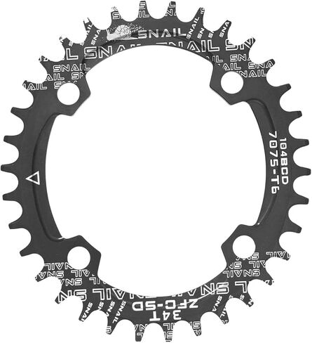 Bike Chainring 104BCD Narrow Wide Chainring, 32T 34T 36T 38T Round Oval Chainrings, Aluminum Single Chainrings Chainwheel, Fits 8 9 10 11 Speed Chains in Kuwait