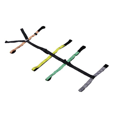 Kemp USA 10 نقاط العمود الفقري نظام حزام تثبيت المريض، مرمزة بالألوان EMS العنكبوت الأشرطة الثقيلة النايلون هوك وحلقة النقل ضبط النفس مجموعة in Saudi Arabia