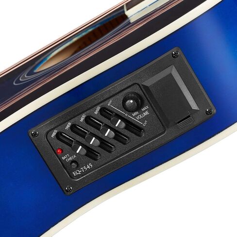 Ashthorpe Full-Size Left-Handed Cutaway Thinline Acoustic-Electric Guitar Package - Premium Tonewoods - Blue in Saudi Arabia