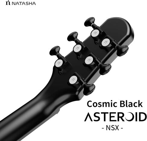 جيتار صوتي من ألياف الكربون من ناتاشا مع بيك اب NSX، جيتار سفر جيتار من الفولاذ مقاس 38 بوصة، جيتار متين رفيع للغاية مكون من 6 أوتار للمبتدئين والمتعلمين المتوسطين والكبار (أسود كوني) in Kuwait