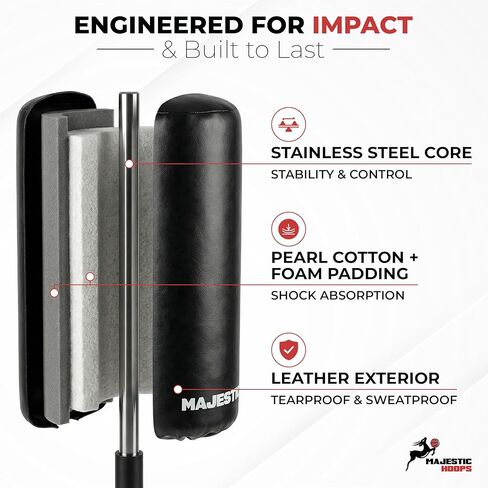 Majestic Training Guard - Premium Basketball Blocking Pad with Stainless Steel Core - Lightweight Contact Stick for Basketball, Football, Soccer, MMA Training - Single Pack in Kuwait