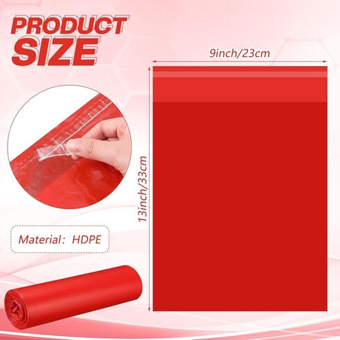 300 Pcs Small Red Trash Bag 9 x 13 Red Biohazard Bags Garbage Bag with Strong Adhesive Strip Waste Trash Bags Hazardous Biohazard Infectious Container for Home Lab Hospital Office Clinics Vet in Saudi Arabia