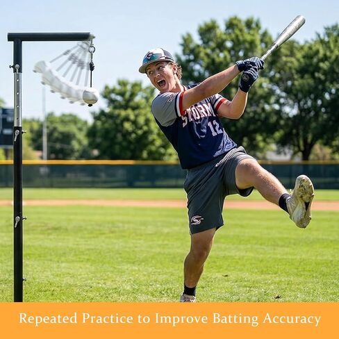 2 in1 Baseball Swing Trainer with X Base, Height Adjustable 20-54 inches, 2 Sandbags for Maximum Stability, 3 Balls & 4 Ground Stakes, Great for Improve Swing Power, Accuracy in Saudi Arabia