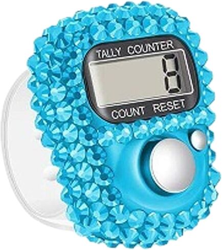 Blue Electronic Finger Tally Counter, Convenient Finger Clicker Counter, Portable Digital Display Tally Counter, Resettable Mini Lap Counter, Clicker Counter, Track and Field Lap Counters in Saudi Arabia