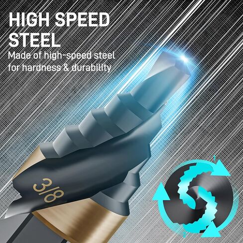 Unibit Step Drill Bit 1/2 "، HSS Single Size Step Bit، 1/4" Hex Shank Step Bit للمعادن الرقيقة والخشب والبلاستيك in Kuwait