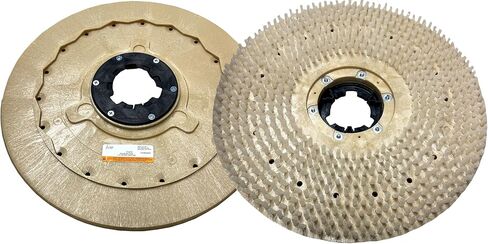 Clarke 51447D Nilfisk Advance Alto Brush, 20-Inch Polypropylene Dual Direction Rotary Scrub Brush with Clutch Plate; Beige Top, Clear Bristles; for Clarke Encore S20, L20 and S20E in Saudi Arabia