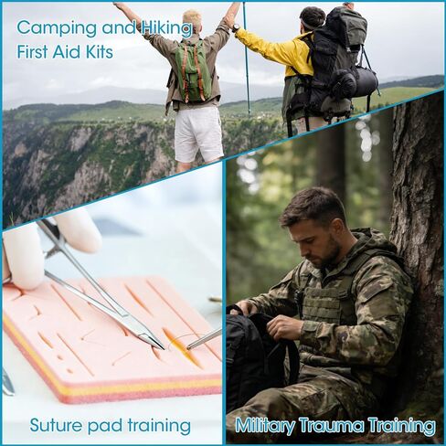 خيط ممارسة الخياطة مع مجموعة إبرة، خيط الخياطة لتدريب الطلاب فقط، 3/0 مجموعة ربط عقدة من النايلون أحادية الخيط لمنصات الغرز، قشور الفاكهة (12 حزمة) in Kuwait