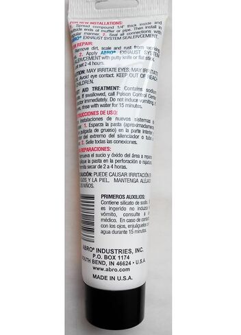 إسمنت مانع تسرب نظام العادم من ABRO، 6 أونصة، محلول إصلاح تسرب العادم، مقوى بالحديد، يتحمل حتى 2000 درجة فهرنهايت، مثالي لكاتم الصوت وأنابيب العادم والمحولات الحفازة والرنانات in Kuwait